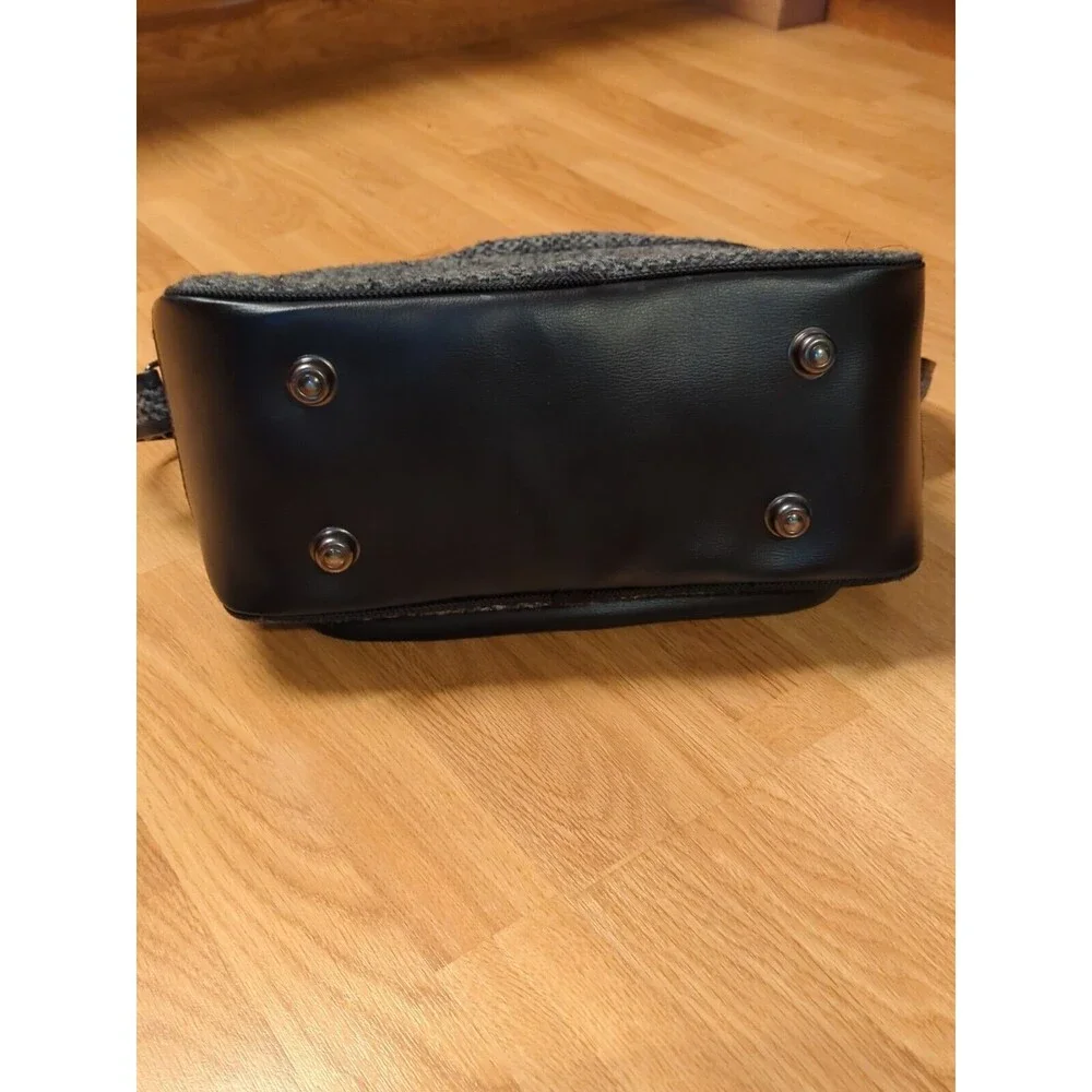 Pierre Cardin Carry On Shoulder Overnight Bag Black Gray Tweed Strap Vintage